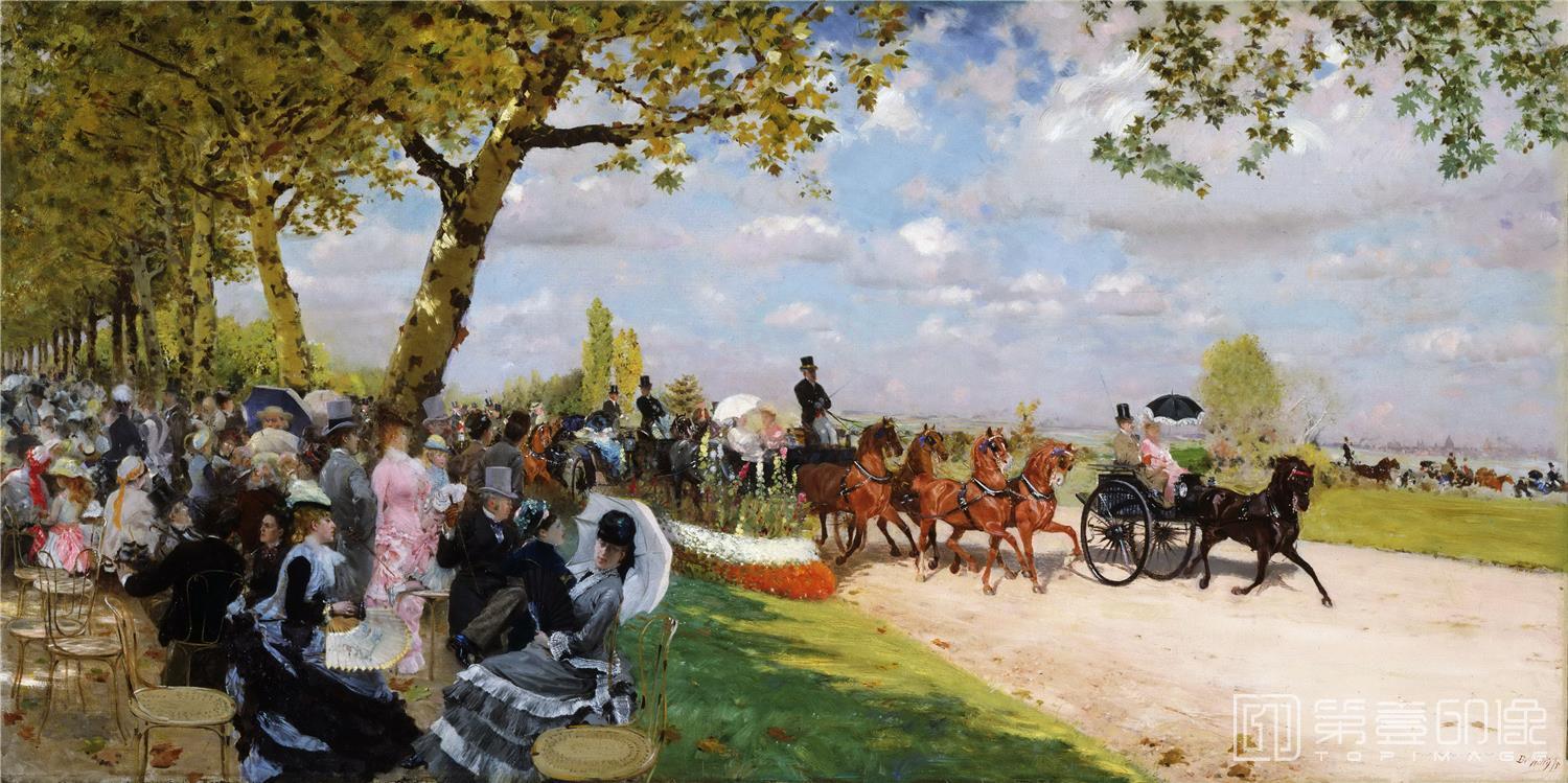 油画-美国费城美术馆藏画-Giuseppe De Nittis, Italian, 1846-1884Return from the Races-251
